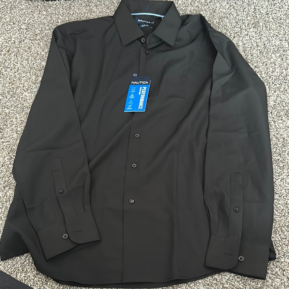 Nautica Black Performance Dress Shirt